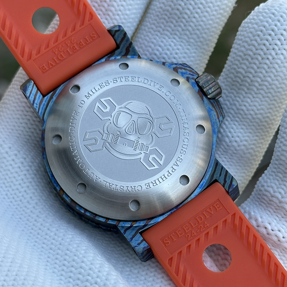 STEELDIVE Official SD1982Y 46.5MM Titanium Damascus Unique Design NH35 Automatic Dive Watch Sapphire Glass