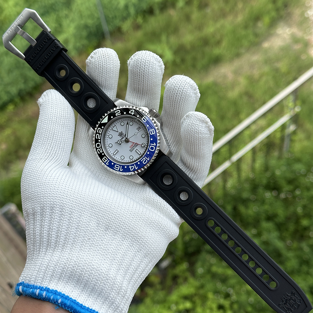 STEELDIVE Official SD1964GMT White Dial Ceramic Bezel Insert Sapphire Glass 1000M Waterproof NH34 Dive Watch