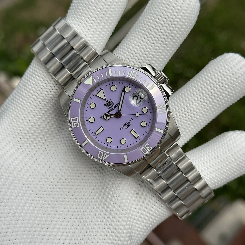 STEELDIVE Official SD1953C Light Purple Dial Ceramic Bezse Insert