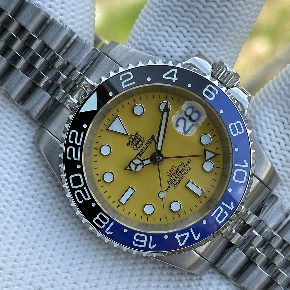 STEELDIVE New Watch SD1993 Yellow Dial Ceramic Bezel 41MM Case Sapphire Glass Luminous 300M NH34 Mechanical Men Dive Watches