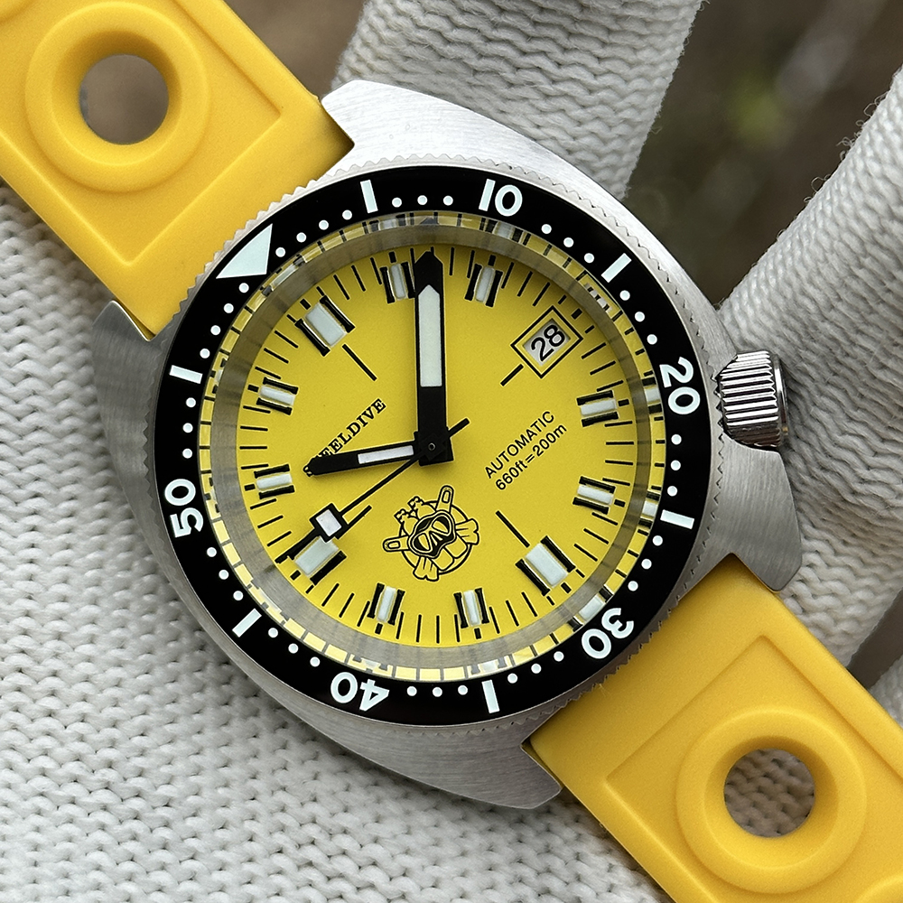 STEELDIVE Official SD1977T Yellow Slim Turtle Watch