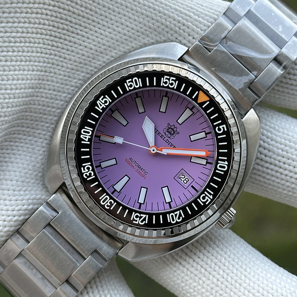 STEELDIVE Official SD1983 Purple Dial Sapphire Glass 1000M Water Resistant NH35 Automatic Dive Watch 