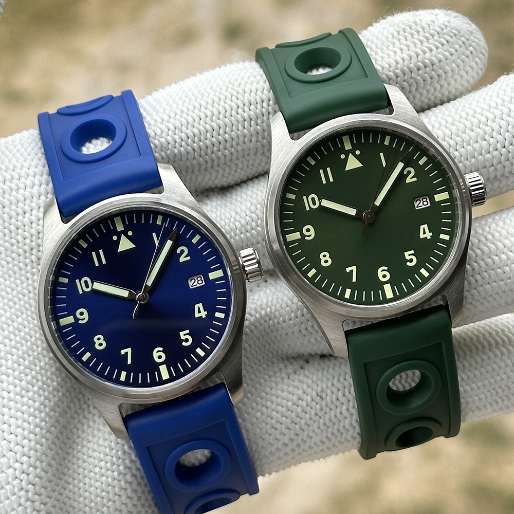 STEELDIVE Official SD1940 No Logo 39mm Pilot Watch 200m Waterproof Mens NH35 Automatic Dive Watch