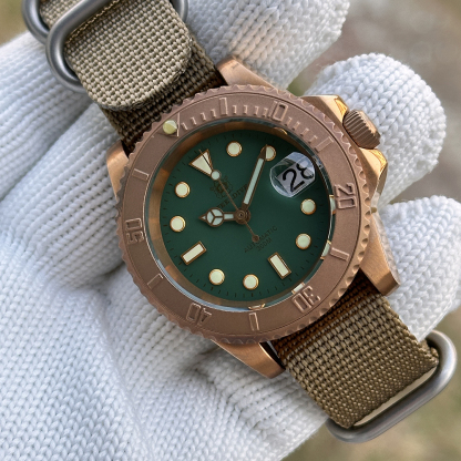 STEELDIVE Official SD1953S Green Dial Cermaic Bronze Bezel Swiss Luminous 300M Waterproof NH35 Mens Automatic Dive Watch