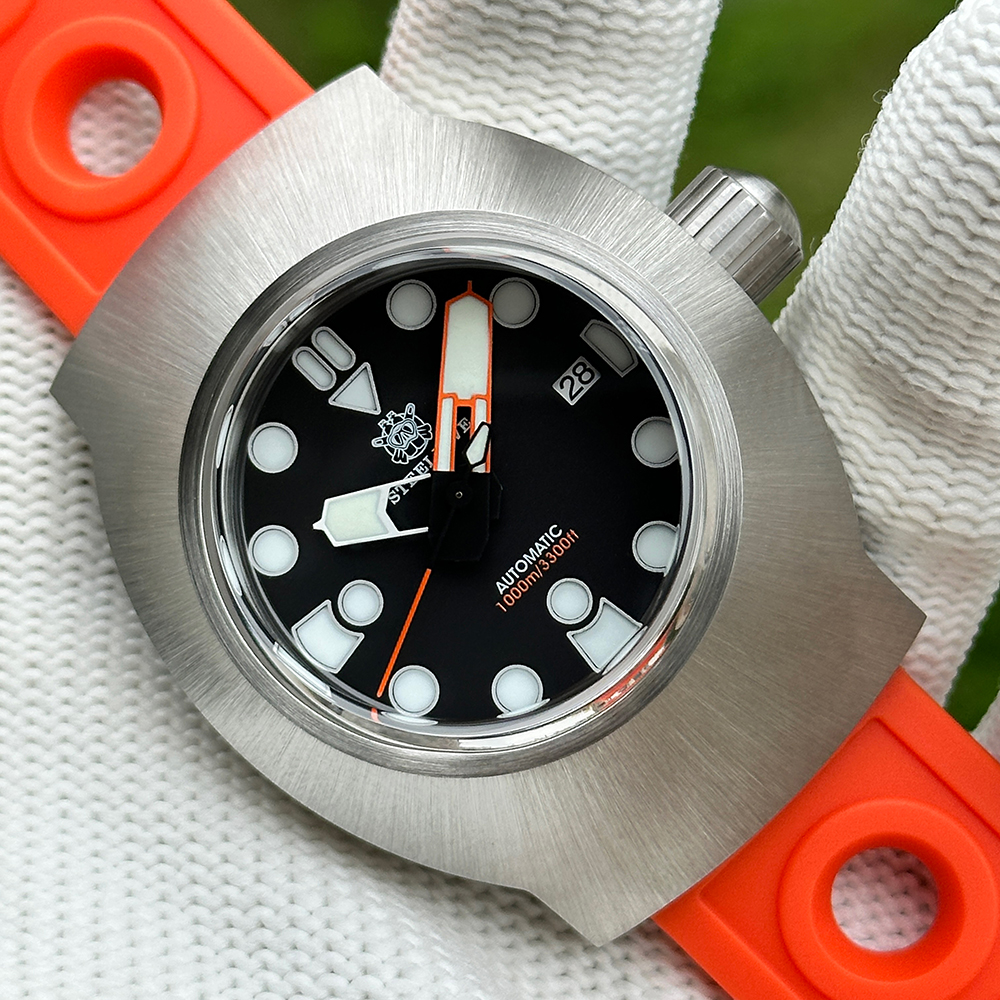 STEELDIVE Offcial SD1920 V2 Swiss GBW9 Blue Luminous 24MM Thick Case Japan NH35 Automatic Dive Watch on Tank Bracelet