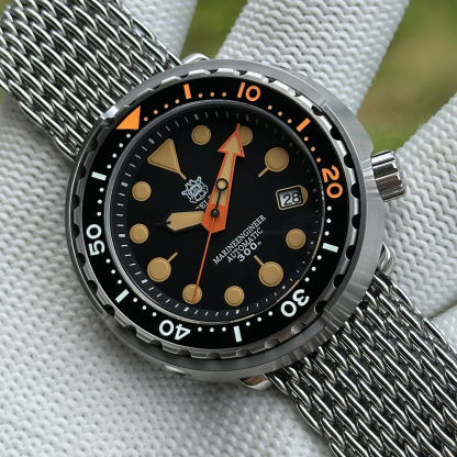 STEELDIVE Official SD1975V 47.5mm Case Mesh Band 300M Waterproof Japan Automatci Dive Watch Sapphire Glass