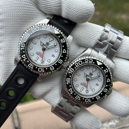 STEELDIVE Official SD1964GMT White Dial Ceramic Bezel Insert Sapphire Glass 1000M Waterproof NH34 Dive Watch