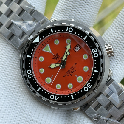 STEELDIVE Offcial SD1975 Matte Orange Dial 47.5MM Case Tuna Watch Sapphire Glass 300M Waterproof NH35 Automatic Mens Dive Watch