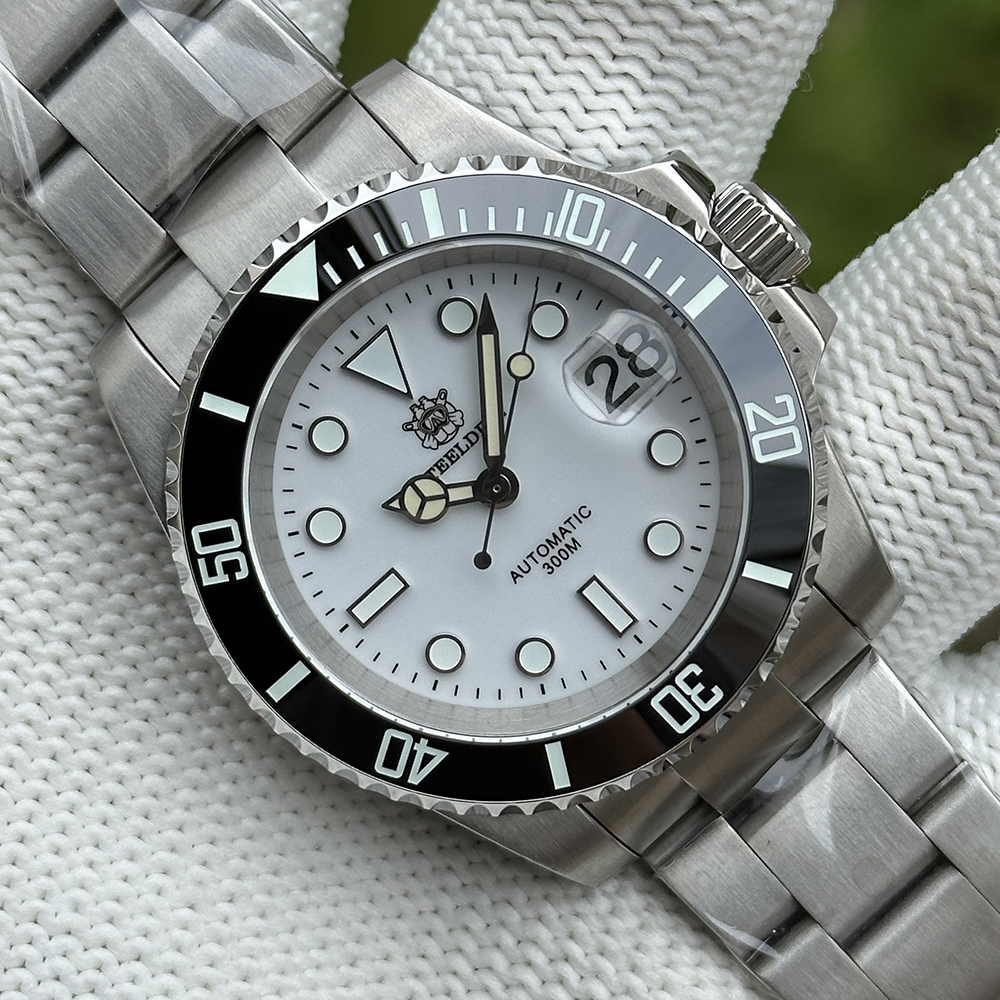 STEELDIVE Official SD1953 White Dial 40.5MM Case 300M Waterproof Japan NH35 Automatic Mens Dive Watch