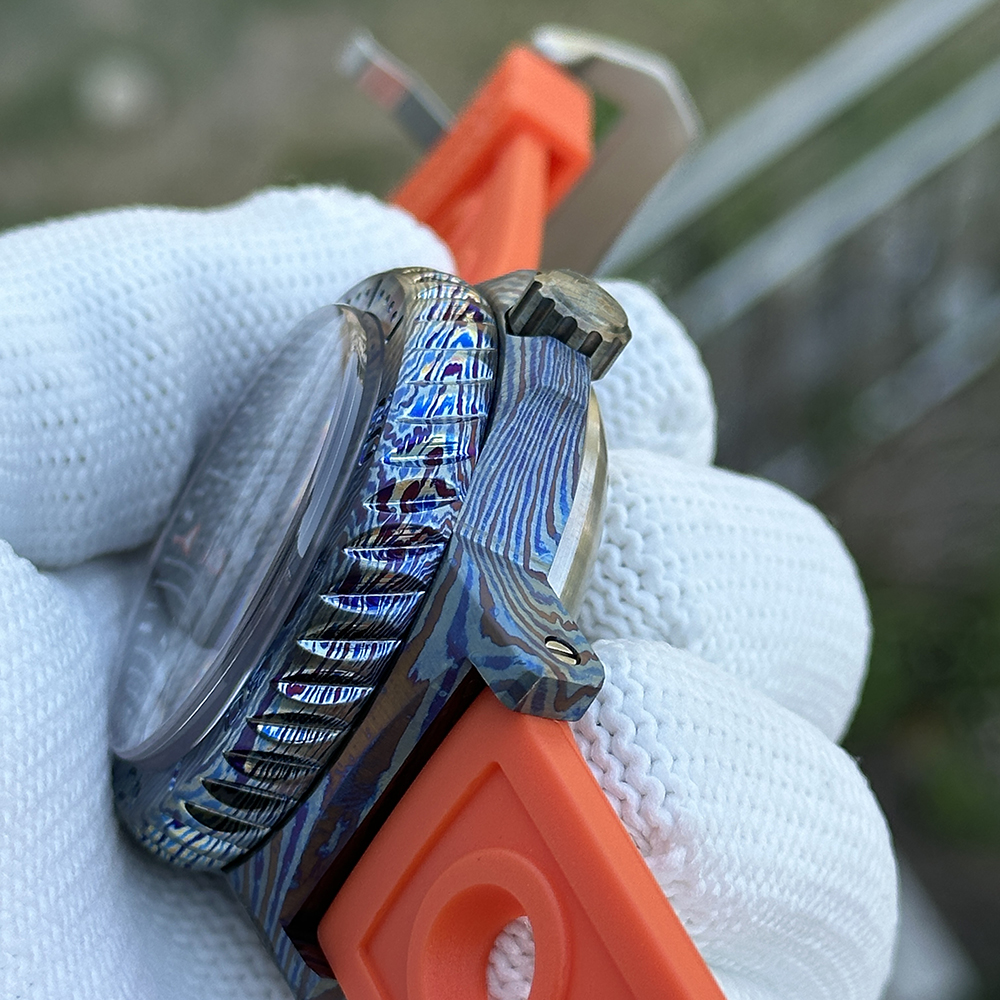 STEELDIVE Official SD1982Y 46.5MM Titanium Damascus Unique Design NH35 Automatic Dive Watch Sapphire Glass