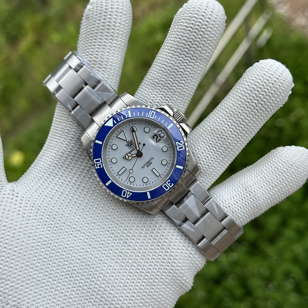 STEELDIVE Official SD1953 White Dial 40.5MM Case 300M Waterproof Japan NH35 Automatic Mens Dive Watch