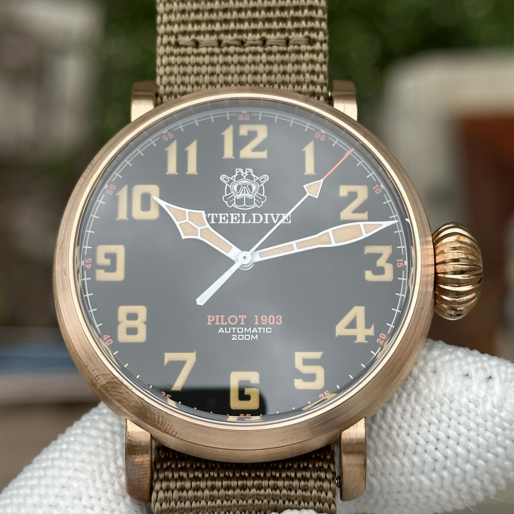 STEELDIVE Official SD1903S 46.5mm Solid Bronze 200m NH35 Dive Watch 