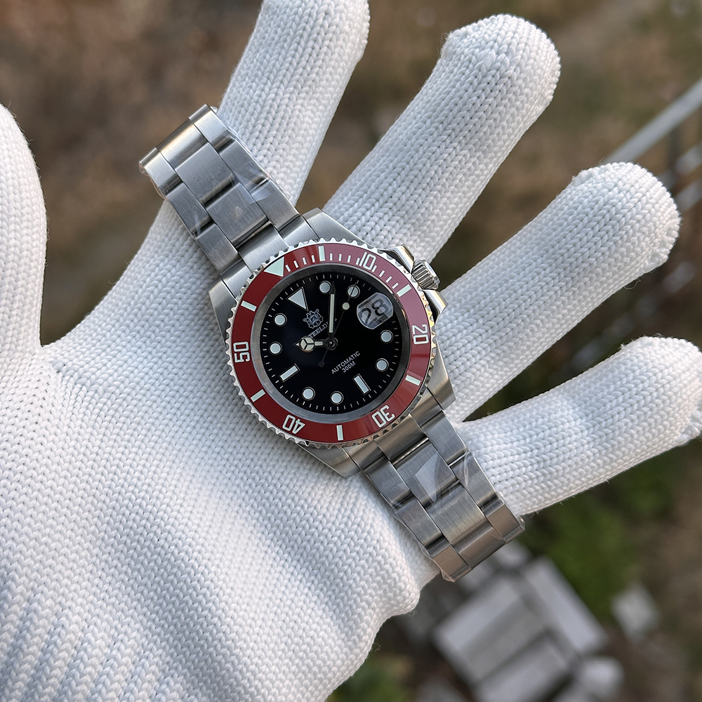 STEELDIVE Official SD1953 New Arrival Black Dial Red Bezel 300M NH35 Automatic Dive Watch