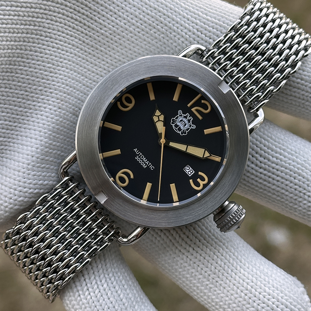 STEELDIVE Official SD1912 V2 New Arrival Vintage Luminous 47MM Big Size Sapphire Glass NH35 Automatic Mens Dive Watch 