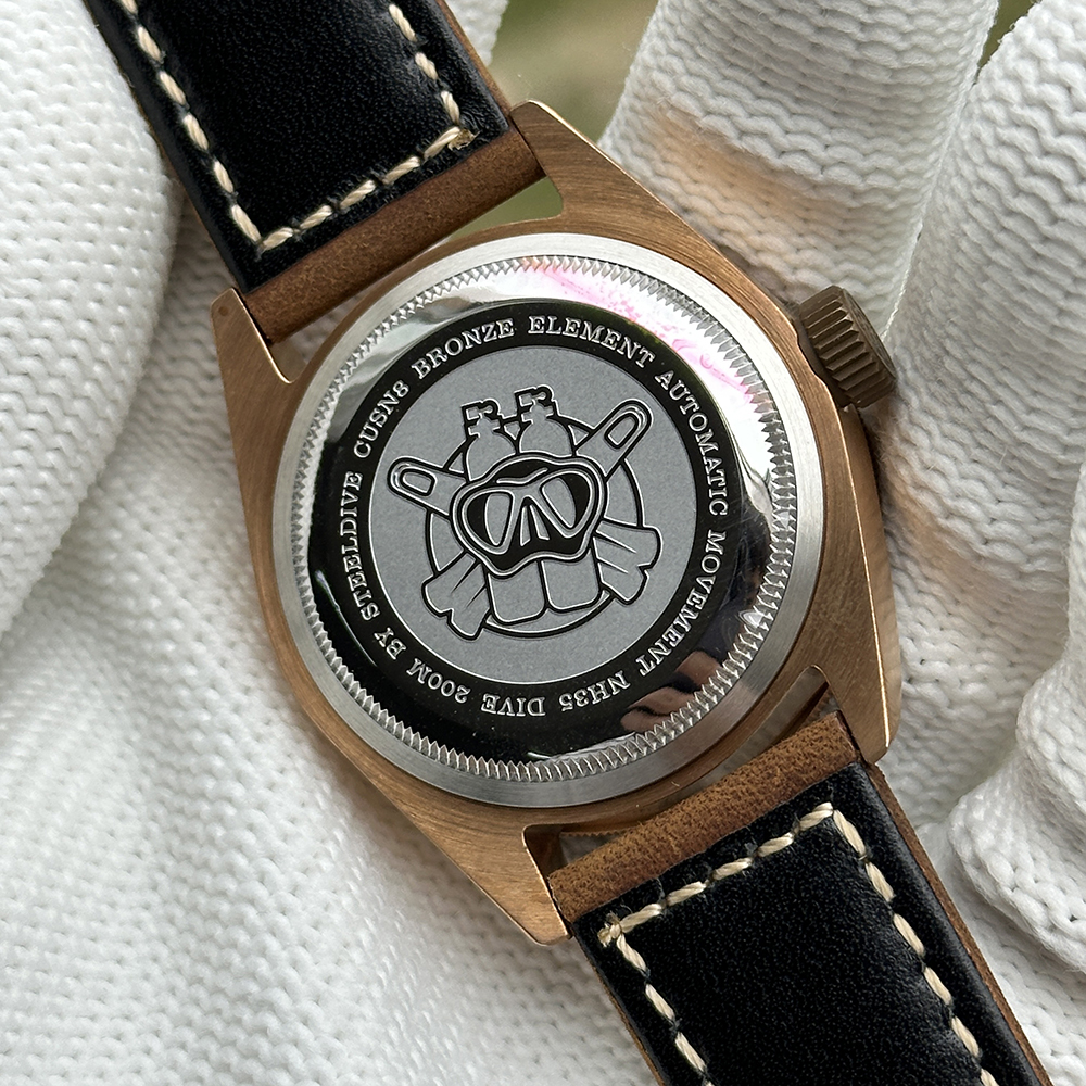 STEELDIVE Official SD1958S 41.1MM Solid Bronze Case 200M Waterproof Sapphire Glass NH35 Automatic Mens Dive Watch 