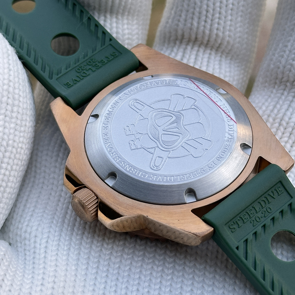 STEELDIVE Official SD1953S Solid Bronze 40.5MM Swiss Luminous 300M Waterproof NH35 Automatic Mens Dive Watch