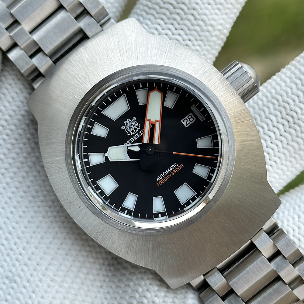 STEELDIVE Official SD1920 Black Dial 45mm Case Tank Bracelet 1000m Waterproof NH35 Automatic Mens Dive Watch