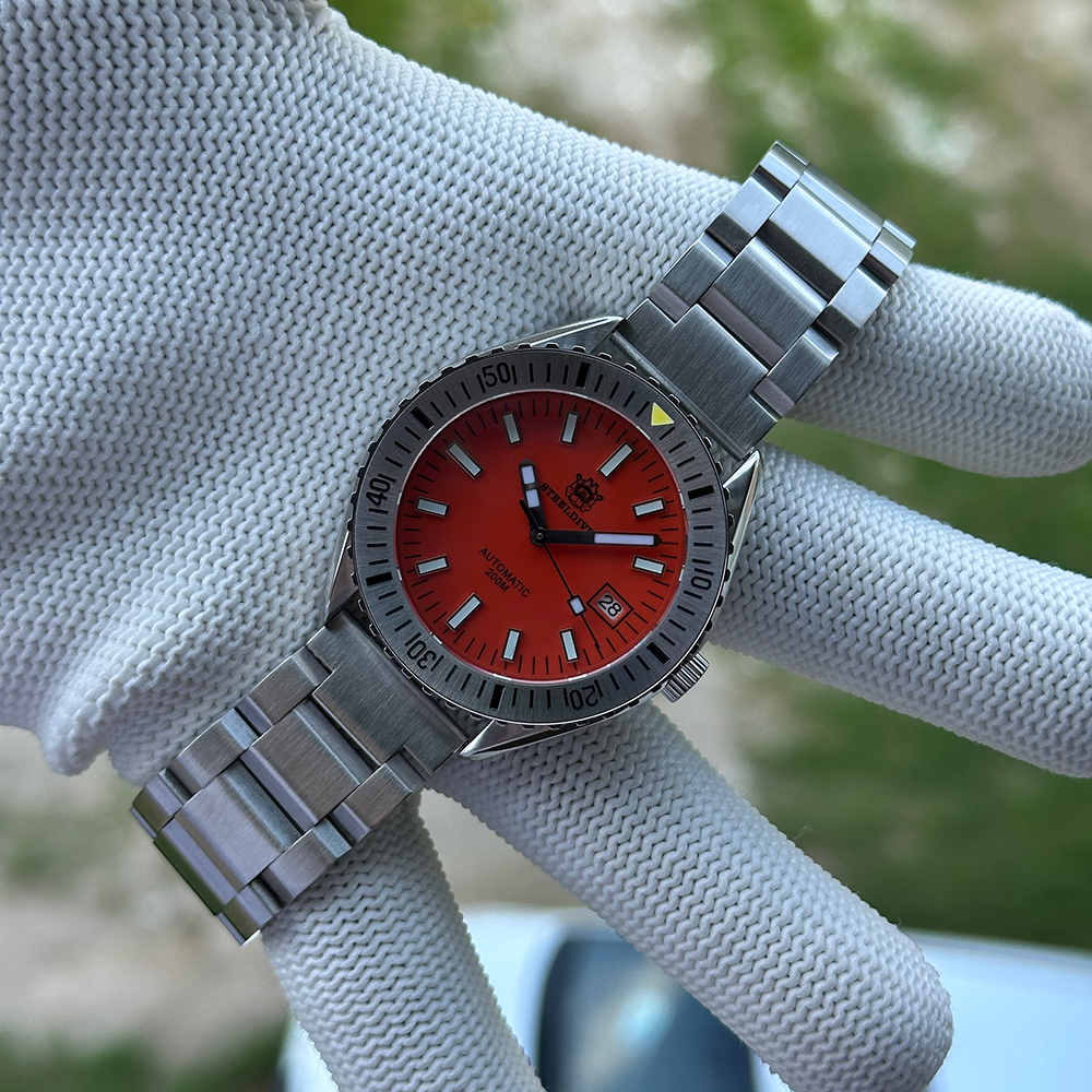 STEELDIVE Official SD1927 Orange Dial Steel Bezel Insert 42MM Case Japan NH35 Automatic Mens Dive Watch