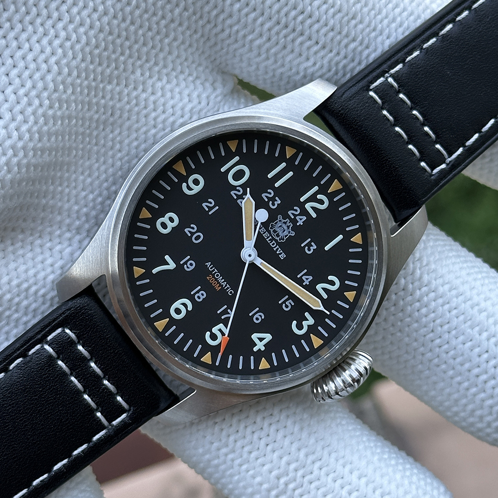 STEELDIVE Official SD1928H 39mm Simple Design 200M Waterproof NH35 Mens Dive Watch Automatic