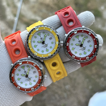 STEELDIVE Official SD1975N White Dial Orange Bezel 300M Waterproof NH35 Tuan Watch