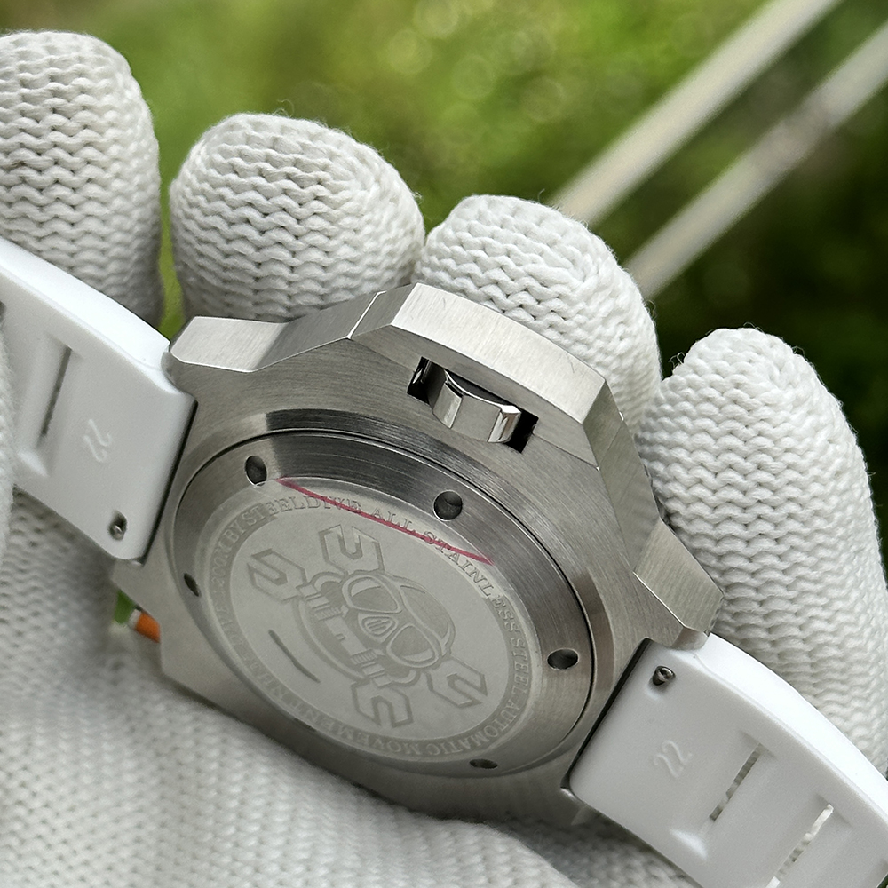 STEELDIVE Official SD1969 1200M Waterproof Japan NH35 Dive Watch on White Strap