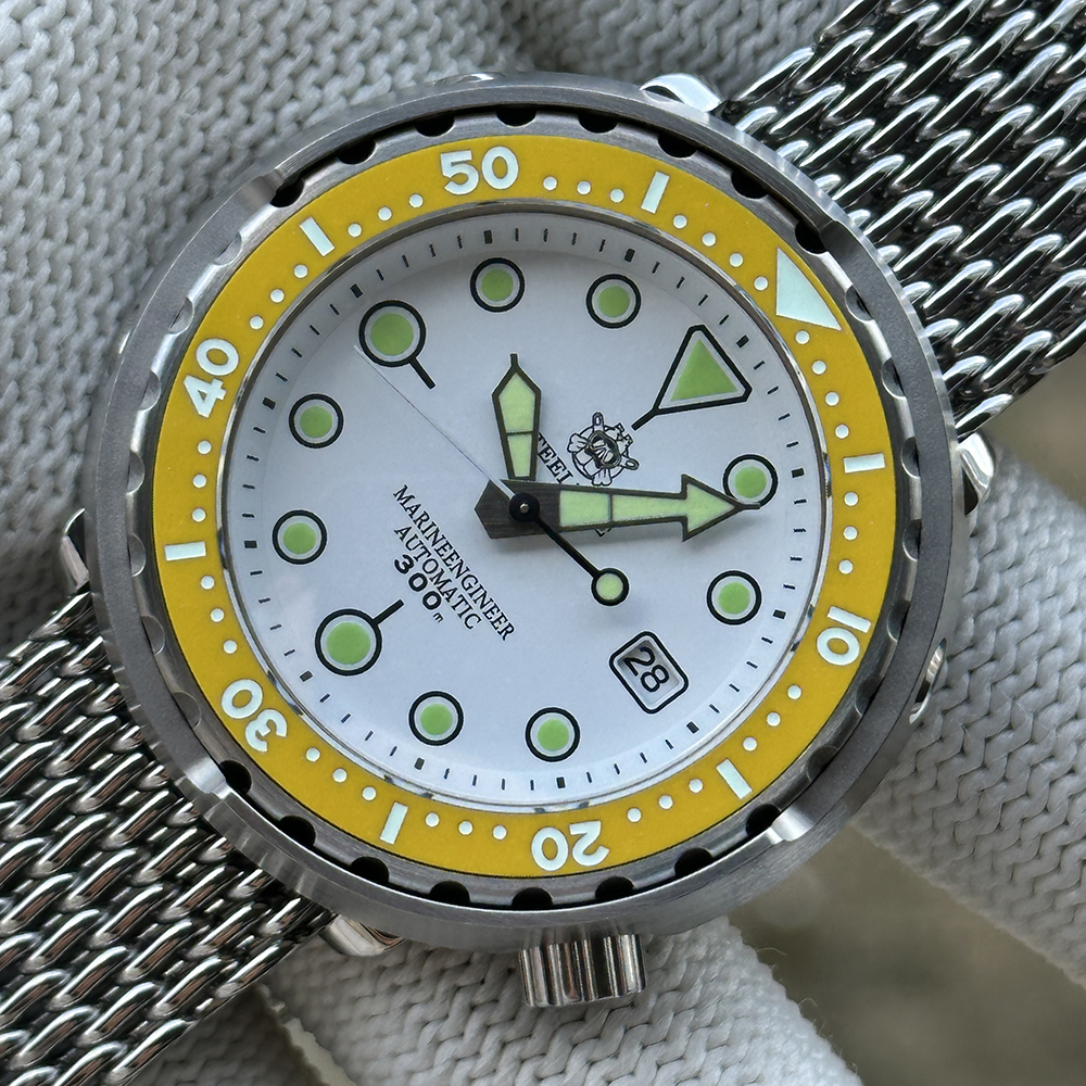 STEELDIVE SD1975N White Dial Yellow Bezel