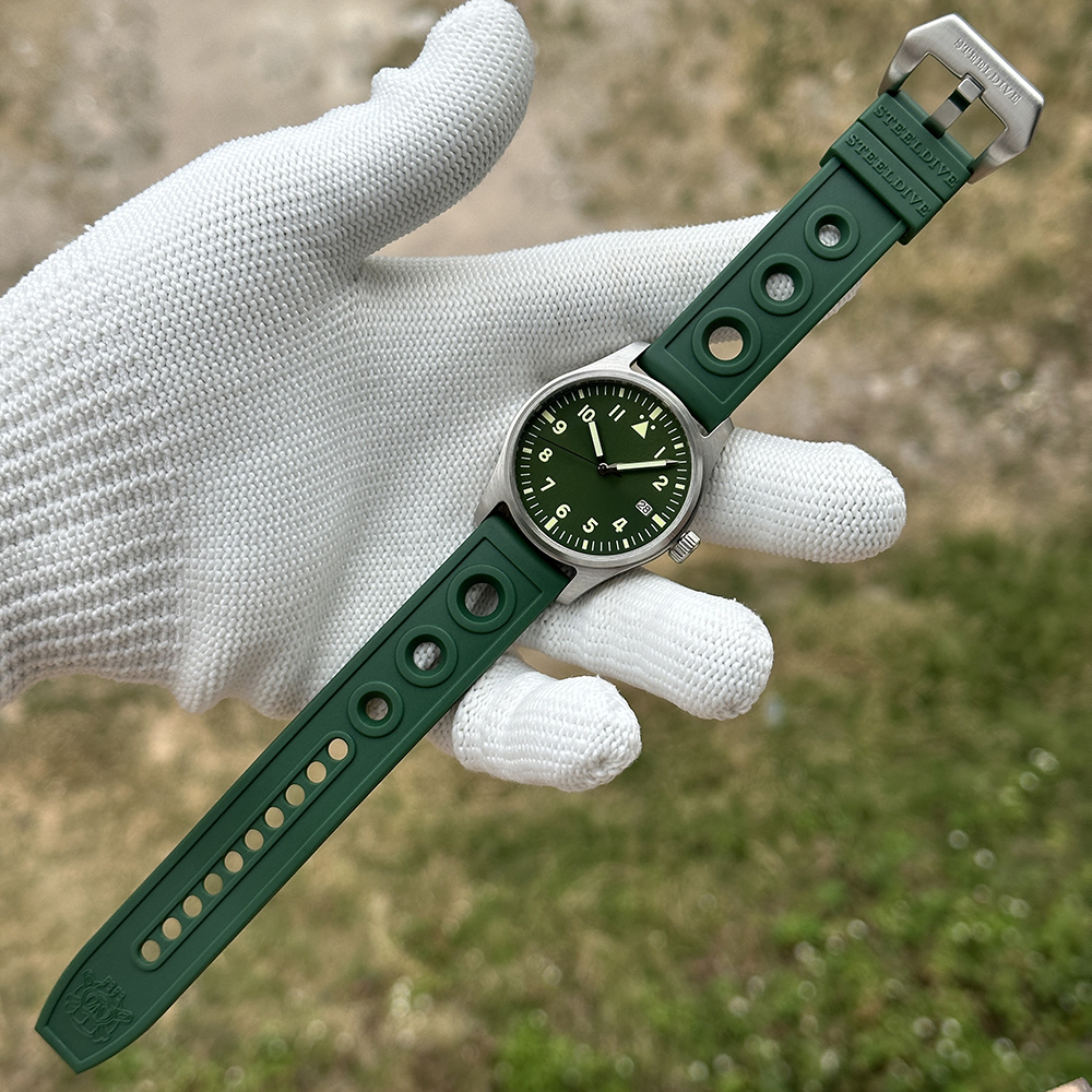 STEELDIVE Official SD1940 No Logo 39mm Pilot Watch 200m Waterproof Mens NH35 Automatic Dive Watch