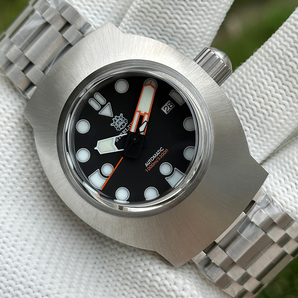 STEELDIVE Offcial SD1920 V2 Swiss GBW9 Blue Luminous 24MM Thick Case Japan NH35 Automatic Dive Watch on Tank Bracelet