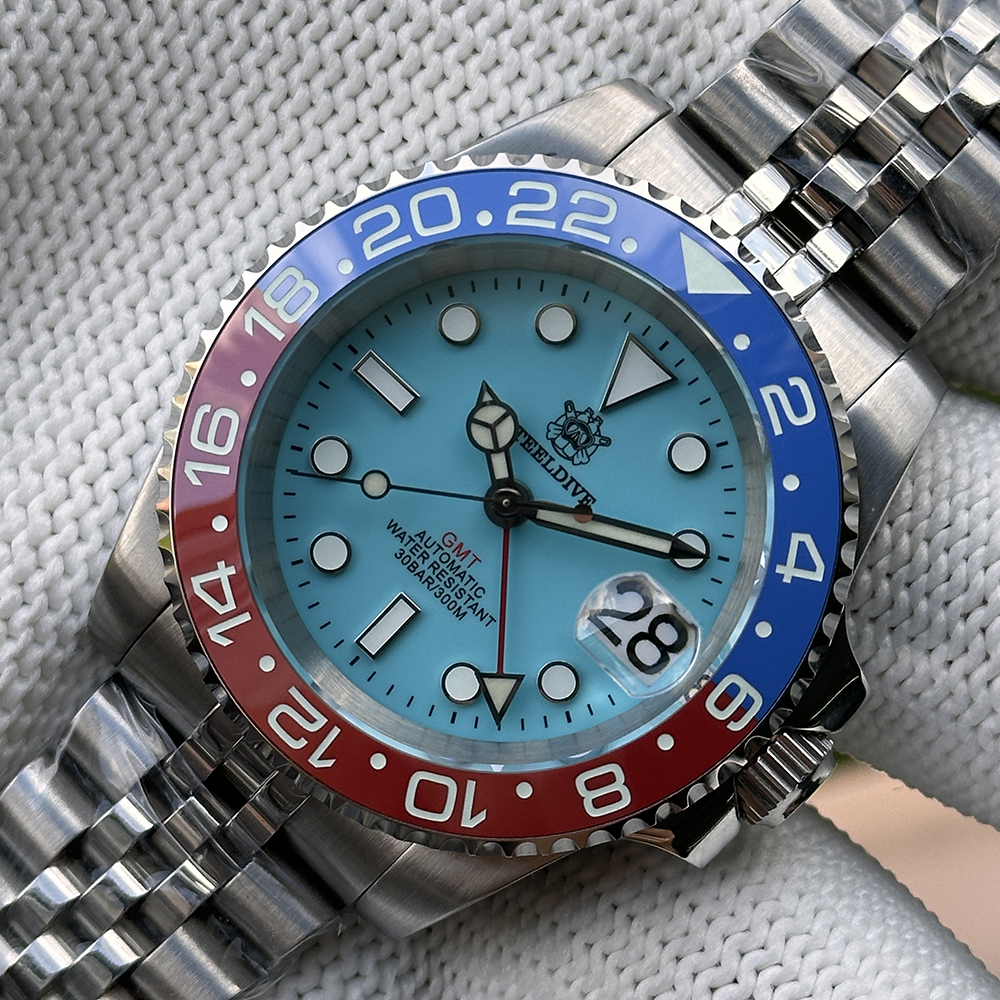 STEELDIVE OfficialSD1993 Blue-Red Ceramic Bezel Japan NH34 Automatic Movement 300M Waterpoof Mens Dive Watch