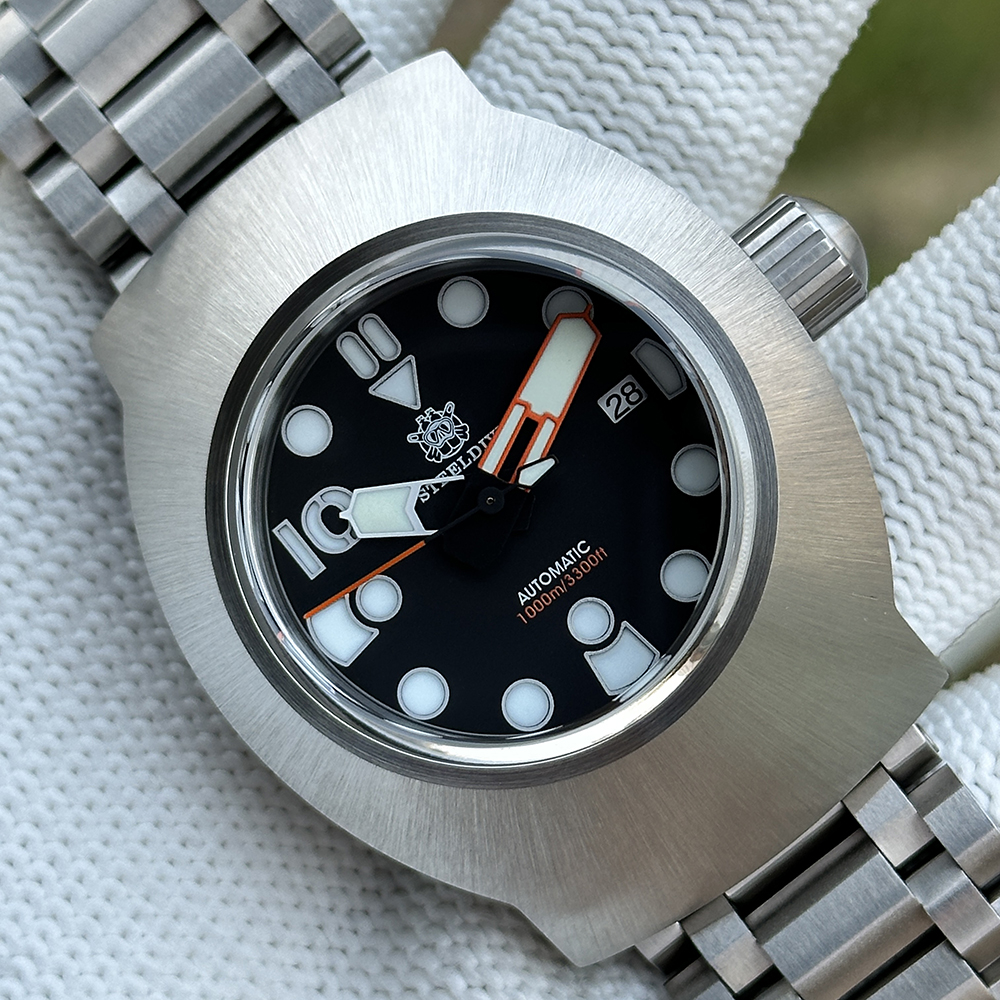 STEELDIVE Official SD1920 Black Dial 45mm Case Tank Bracelet 1000m Waterproof NH35 Automatic Mens Dive Watch
