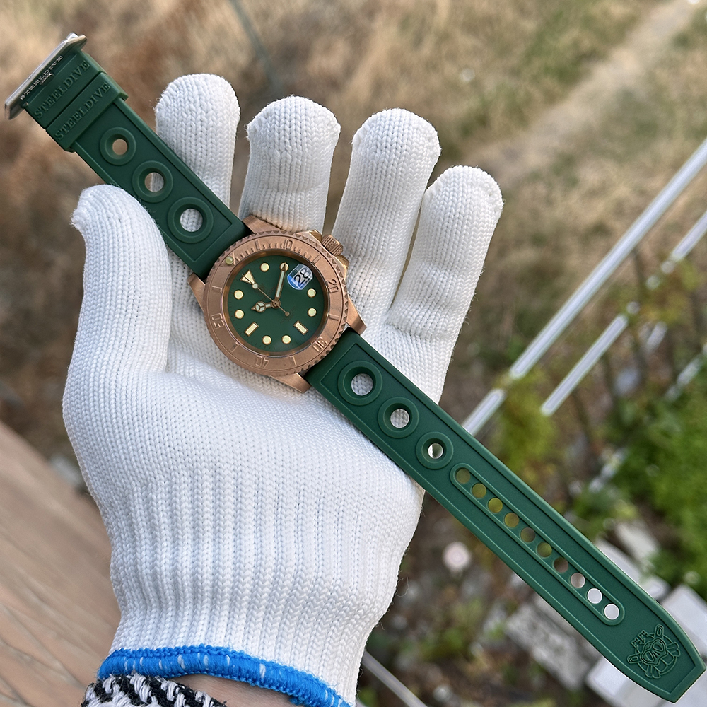 STEELDIVE Official SD1953S Green Dial Cermaic Bronze Bezel Swiss Luminous 300M Waterproof NH35 Mens Automatic Dive Watch