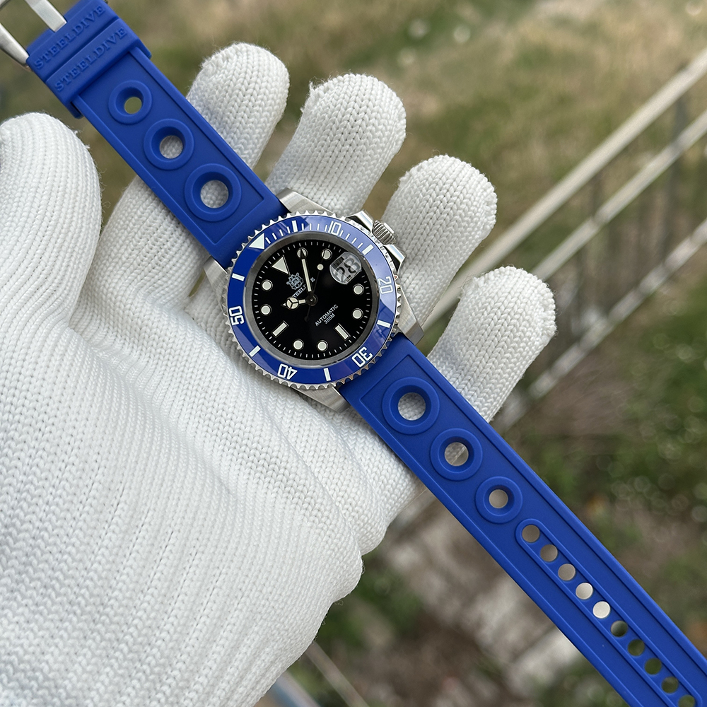 STEELDIVE Official SD1953 Black Dial Blue Bezel Insert Japan NH35 Automatic 200M Waterproof Mens Watch