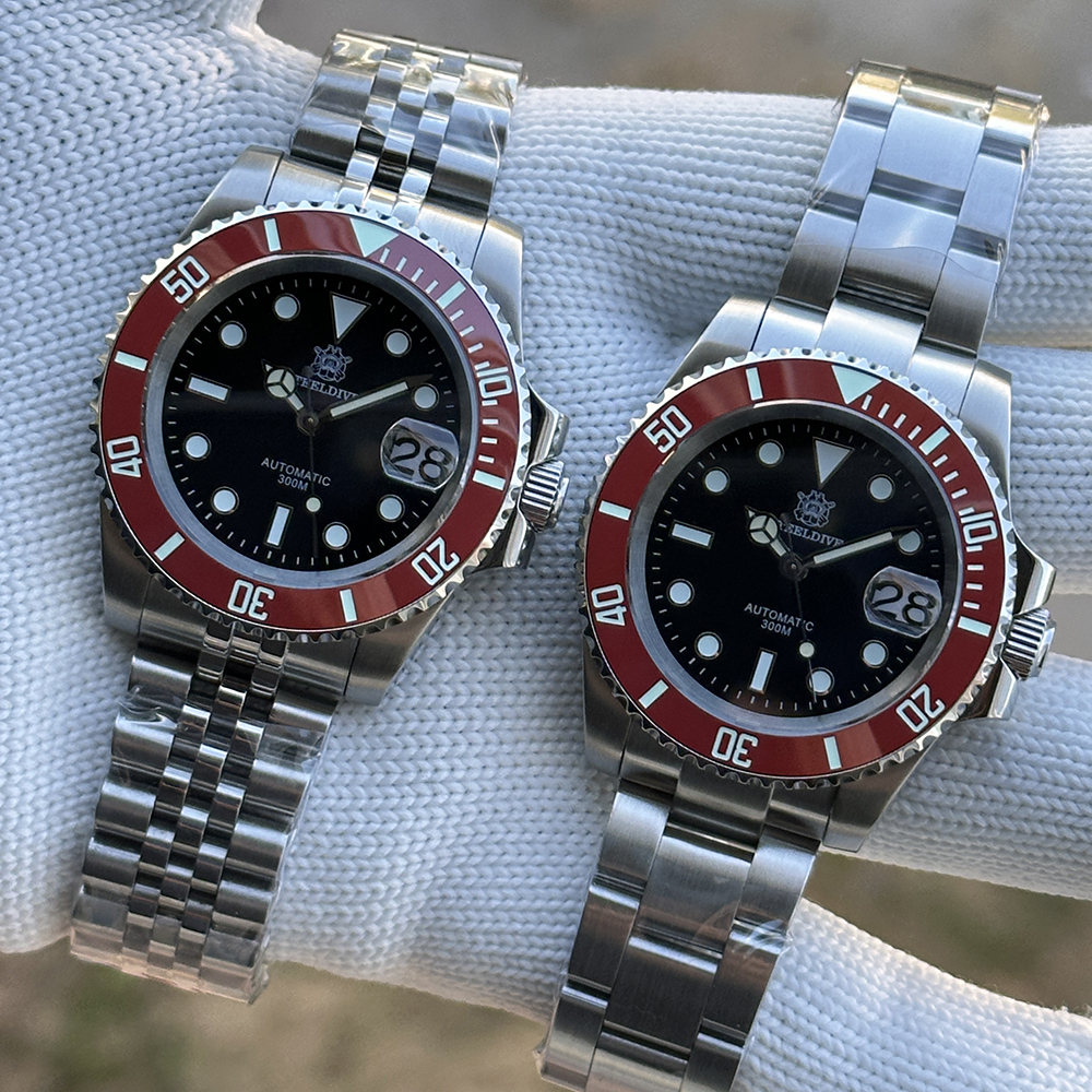 STEELDIVE Official SD1953 New Arrival Black Dial Red Bezel 300M NH35 Automatic Dive Watch