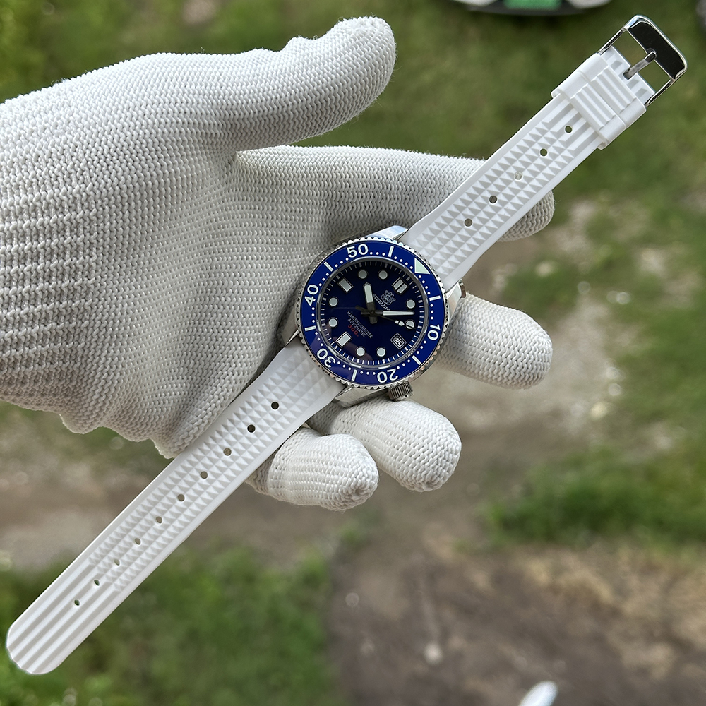 STEELDIVE Official SD1968 Blue Dial 44mm One-piece Case Sapphire Crystal NH35 Automatic Men Dive Watch