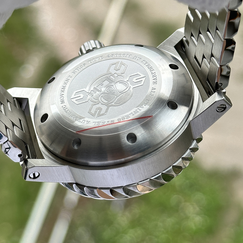 STEELDIVE Official SD1982T Titanium Damascus Dial Super Luminous 46.5MM Overs Size Thick Case NH35 Automatic Dive Watch For Men