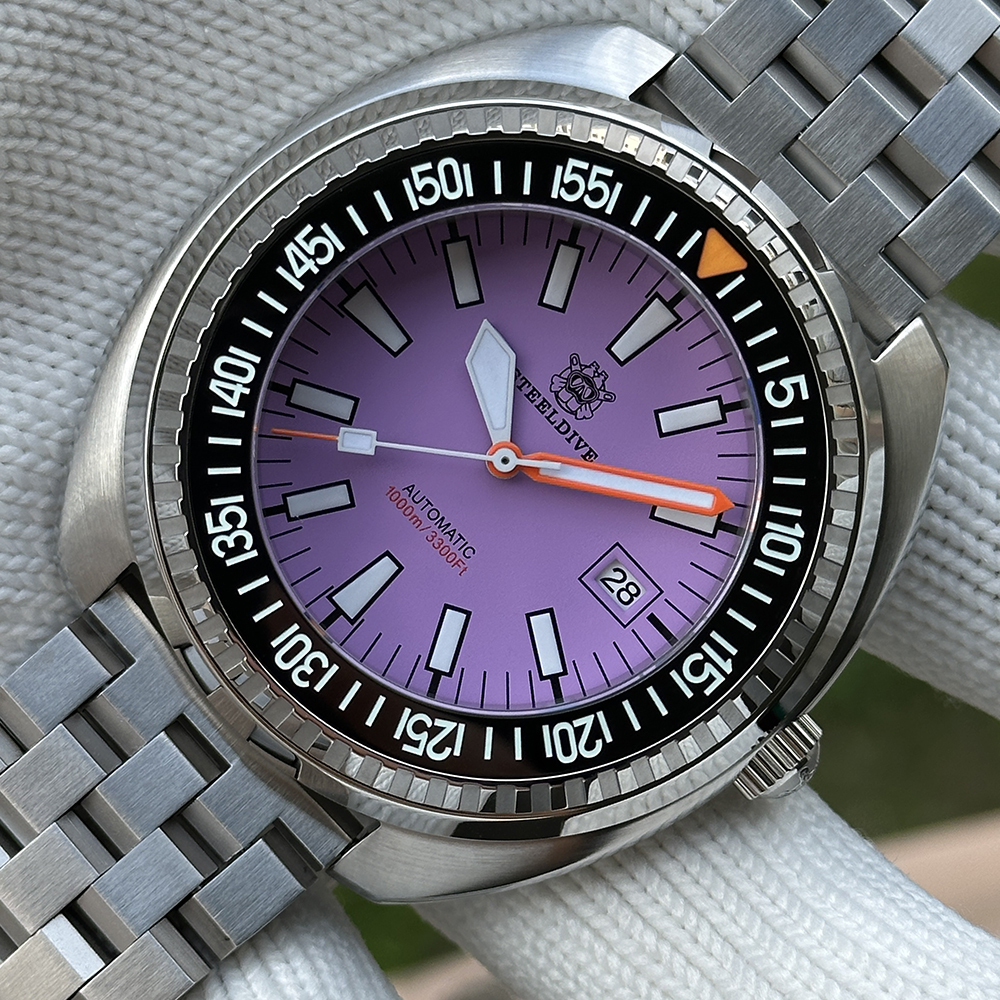 STEELDIVE Official SD1983 Purple Dial Sapphire Glass 1000M Water Resistant NH35 Automatic Dive Watch 