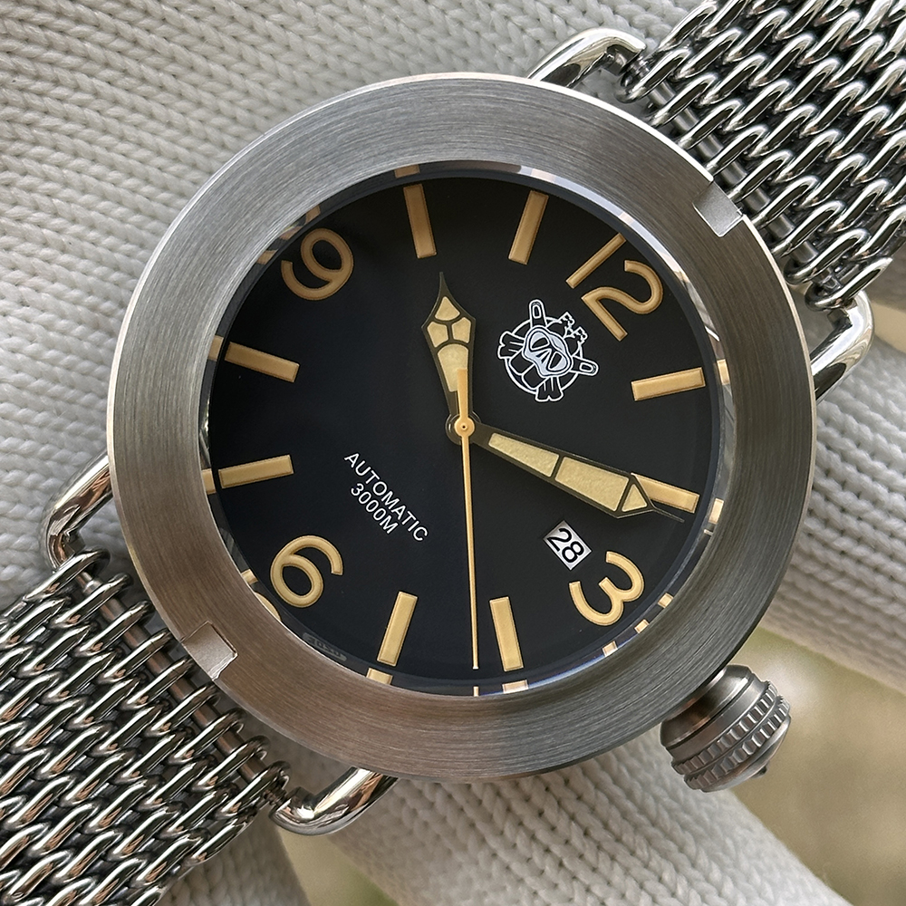 STEELDIVE Official SD1912 V2 New Arrival Vintage Luminous 47MM Big Size Sapphire Glass NH35 Automatic Mens Dive Watch 