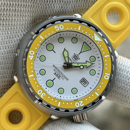 STEELDIVE Official SD1975N White Dial Yellow  Bezel 300M Waterproof NH35 Tuan Watch