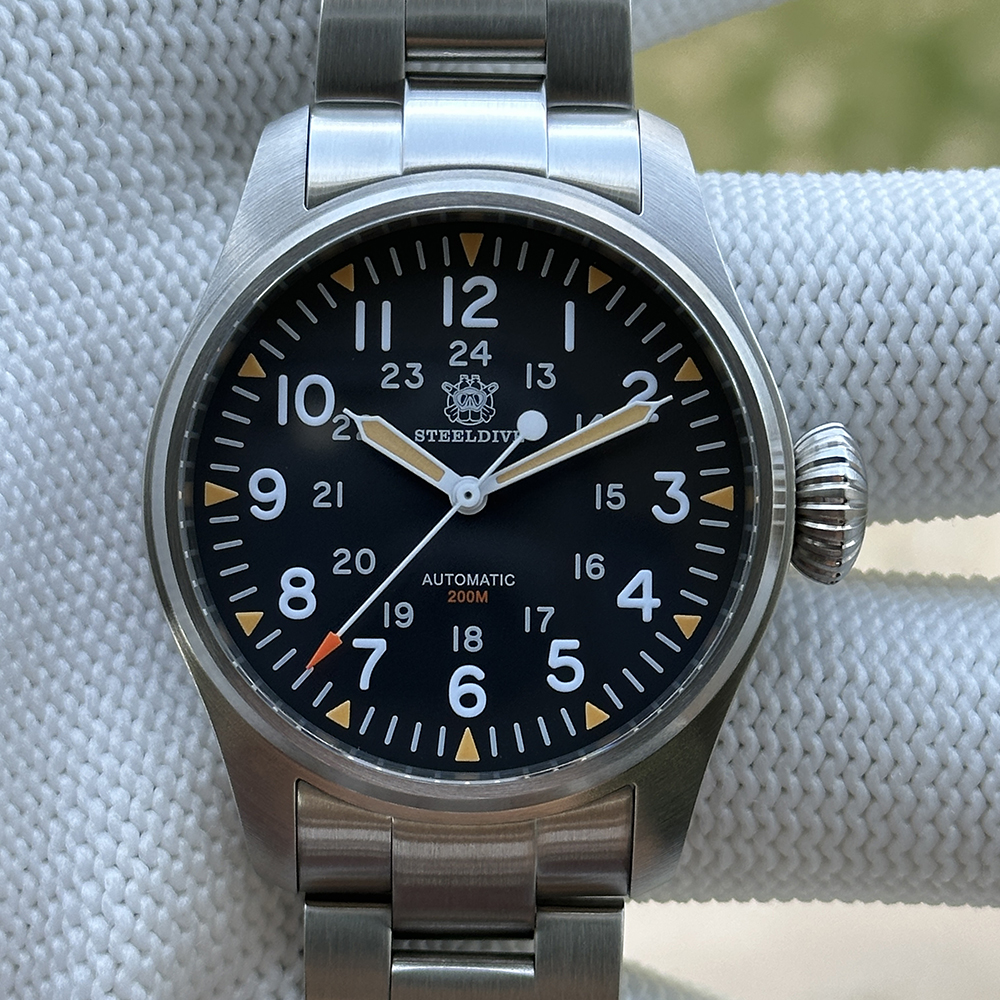 STEELDIVE Official SD1928H 39mm Simple Design 200M Waterproof NH35 Mens Dive Watch Automatic