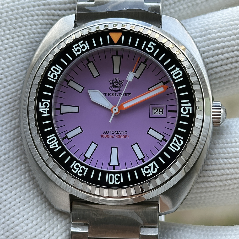 STEELDIVE Official SD1983 Purple Dial Sapphire Glass 1000M Water Resistant NH35 Automatic Dive Watch 