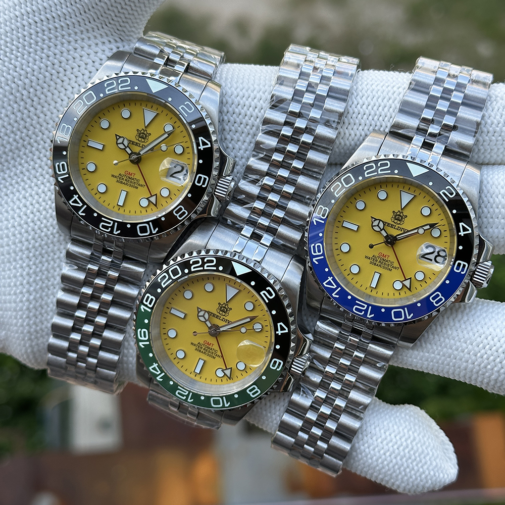 STEELDIVE New Watch SD1993 Yellow Dial Ceramic Bezel 41MM Case Sapphire Glass Luminous 300M NH34 Mechanical Men Dive Watches