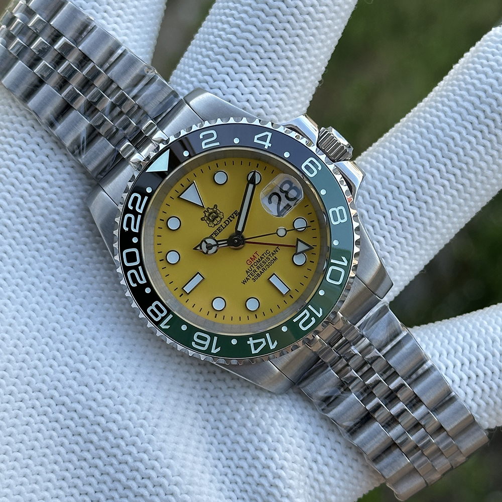 STEELDIVE New Watch SD1993 Yellow Dial Ceramic Bezel 41MM Case Sapphire Glass Luminous 300M NH34 Mechanical Men Dive Watches