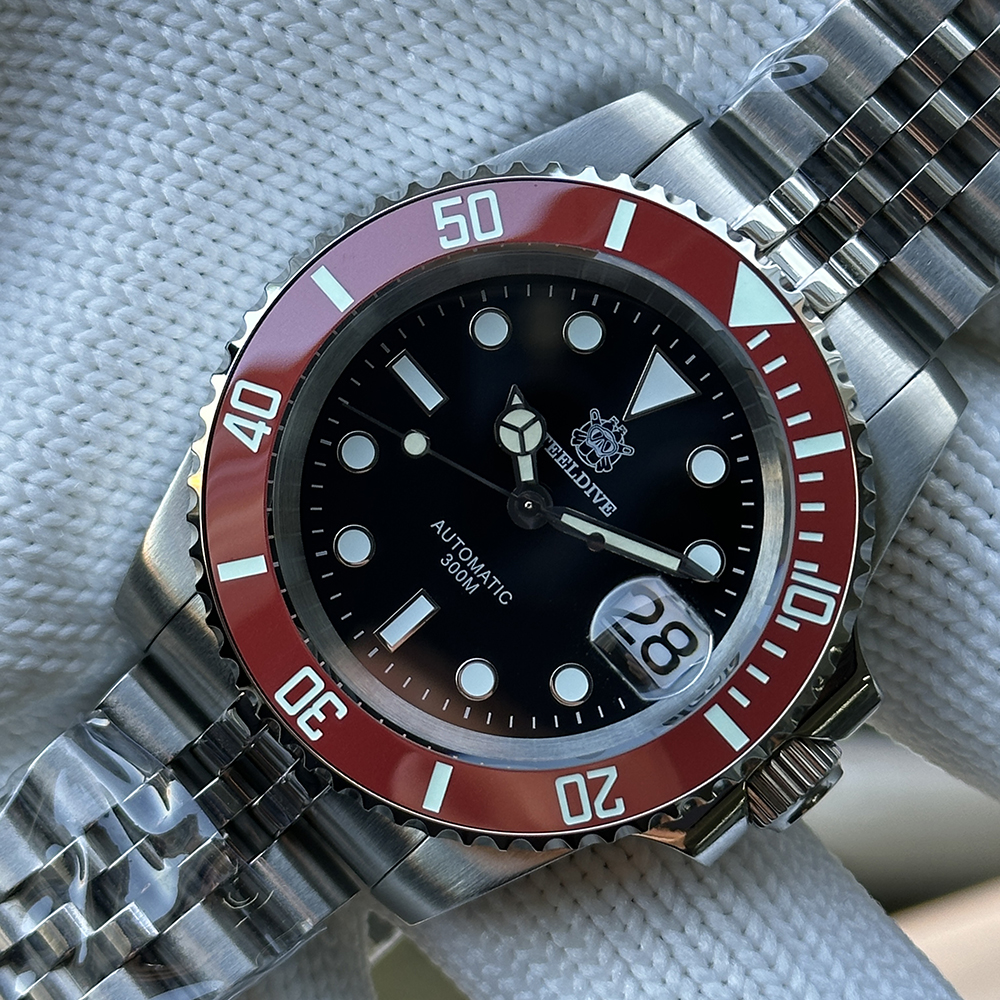STEELDIVE Official SD1953 New Arrival Black Dial Red Bezel 300M NH35 Automatic Dive Watch