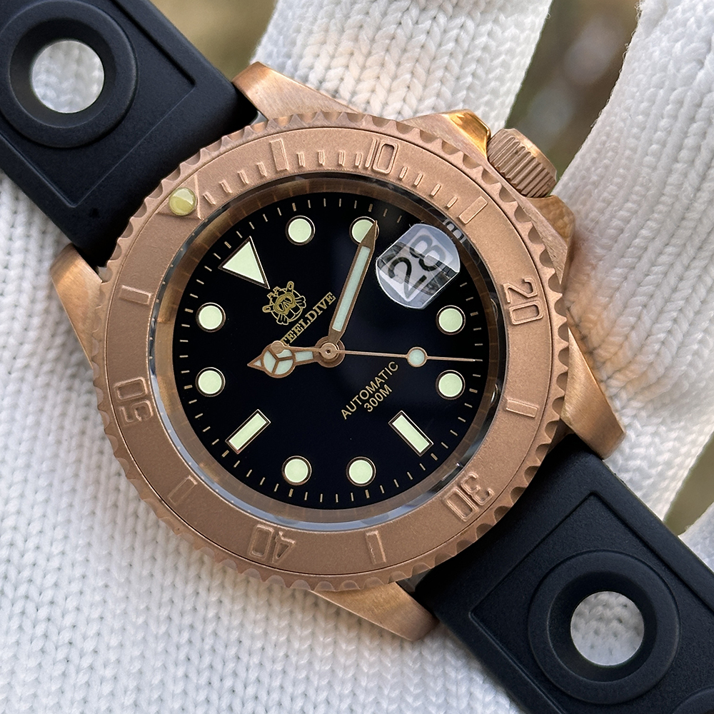 STEELDIVE Official SD1953S Solid Bronze 40.5MM Swiss Luminous 300M Waterproof NH35 Automatic Mens Dive Watch