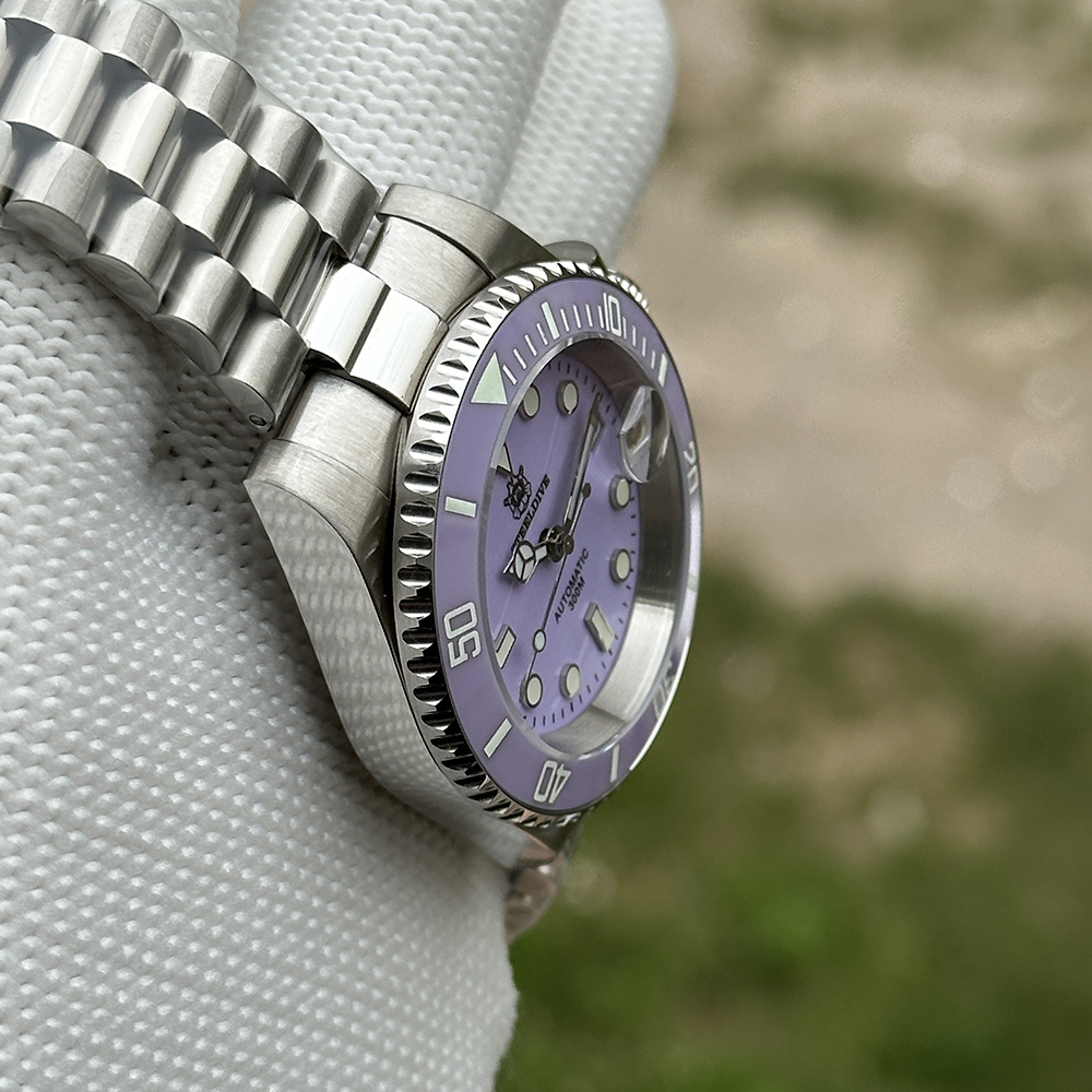 STEELDIVE Official SD1953C Light Purple Dial Ceramic Bezse Insert Japan NH35 Movement 300M Waterproof Men Watch