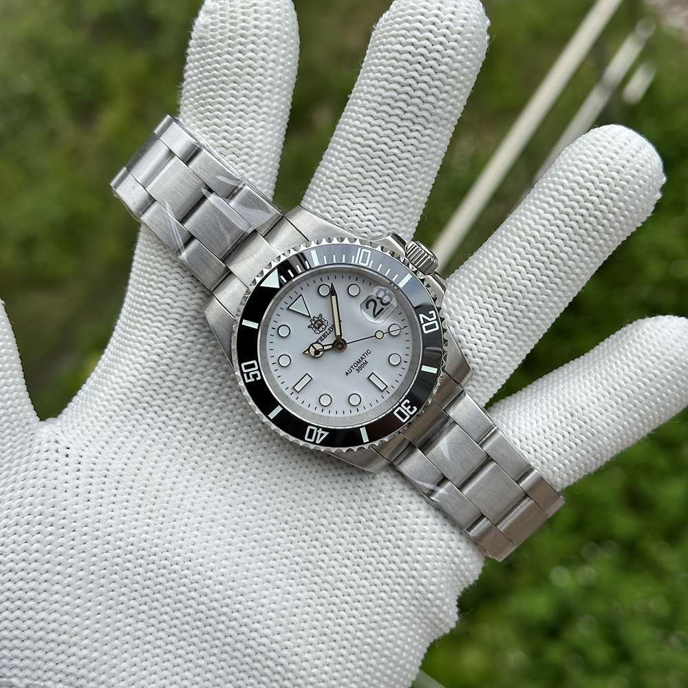 STEELDIVE Official SD1953 White Dial 40.5MM Case 300M Waterproof Japan NH35 Automatic Mens Dive Watch
