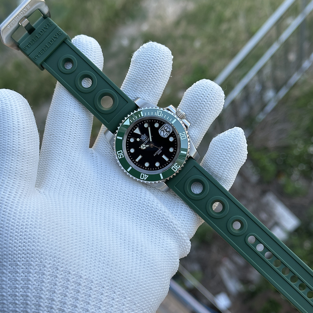 STEELDIVE Official SD1953 Black Dial Green Bezel 300M Water Ghost Dive Watch
