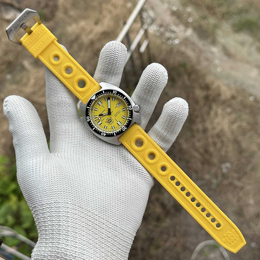 STEELDIVE Official SD1977T Yellow Slim Turtle Watch