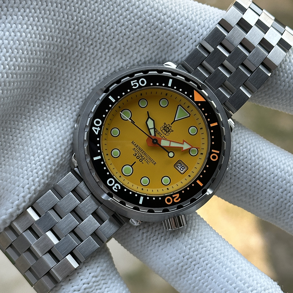 STEELDIVE Official SD1975C Matte Yellow Dial 47.5MM Case 300M Waterproof NH35 Japan Movement Automatic Mens Dive Watch