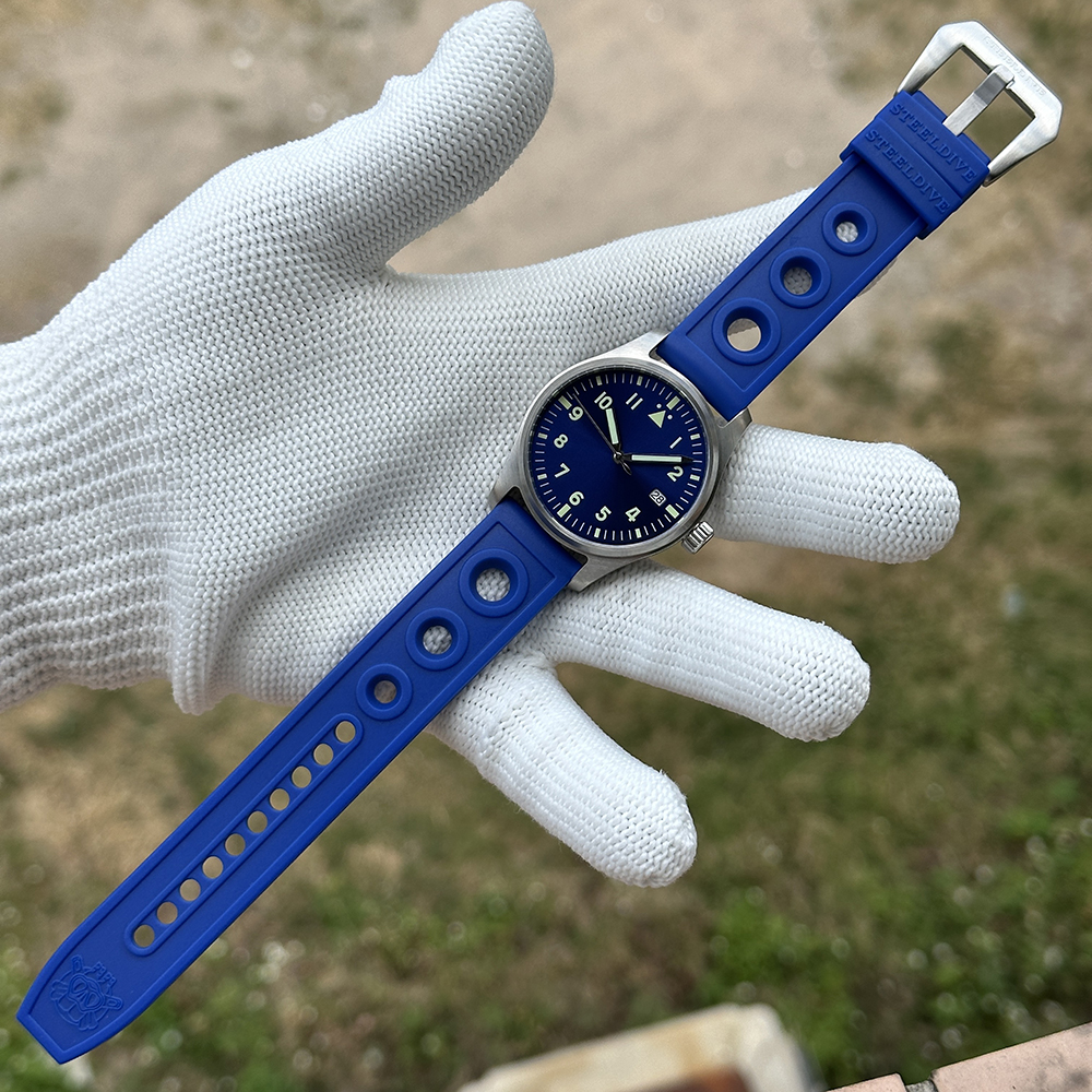 STEELDIVE Official SD1940 No Logo 39mm Pilot Watch 200m Waterproof Mens NH35 Automatic Dive Watch